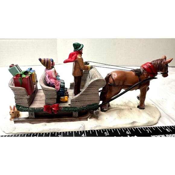 LEMAX Sleigh Ride Carole Towne Village Collection Table Train Set Accent #13912 - Picture 1 of 8